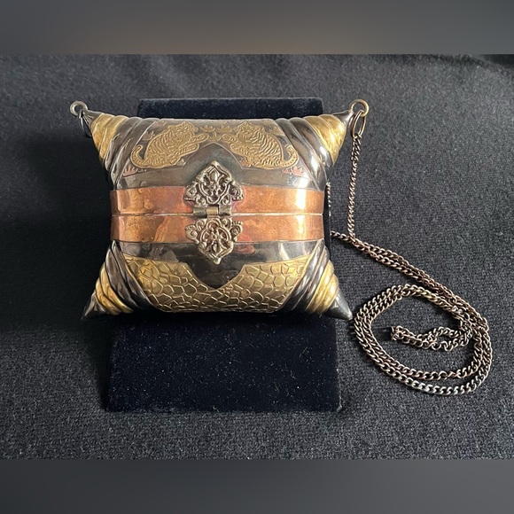 Vintage Art Nouveau Deco Pillow/Wedding Purse (Copper, Brass, Pewter) - Picture 1 of 10